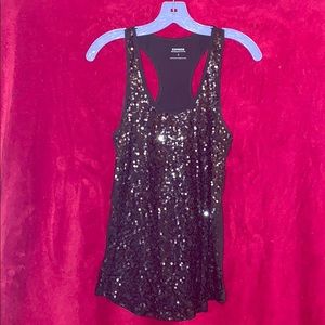 A black sequence shirt